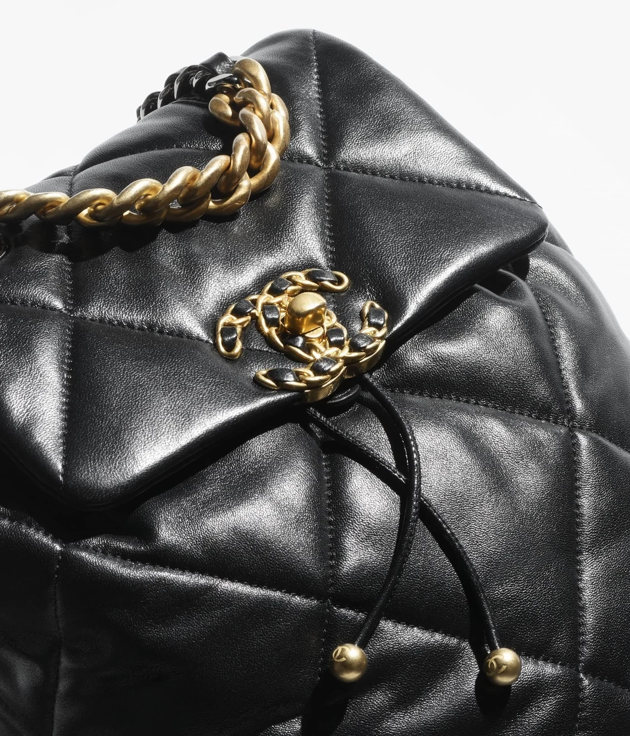 19 백팩 샤이니 램스킨 블랙 상세