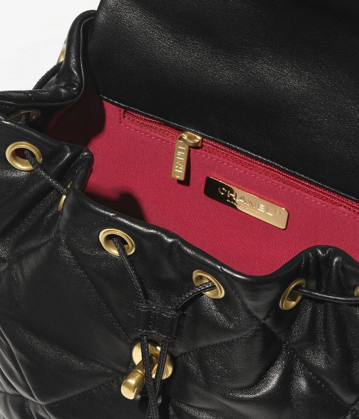 19 백팩 샤이니 램스킨 블랙 상세