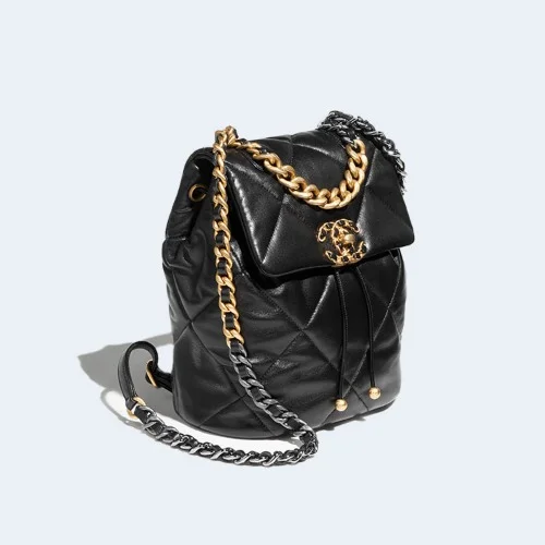 19 백팩 샤이니 램스킨 블랙