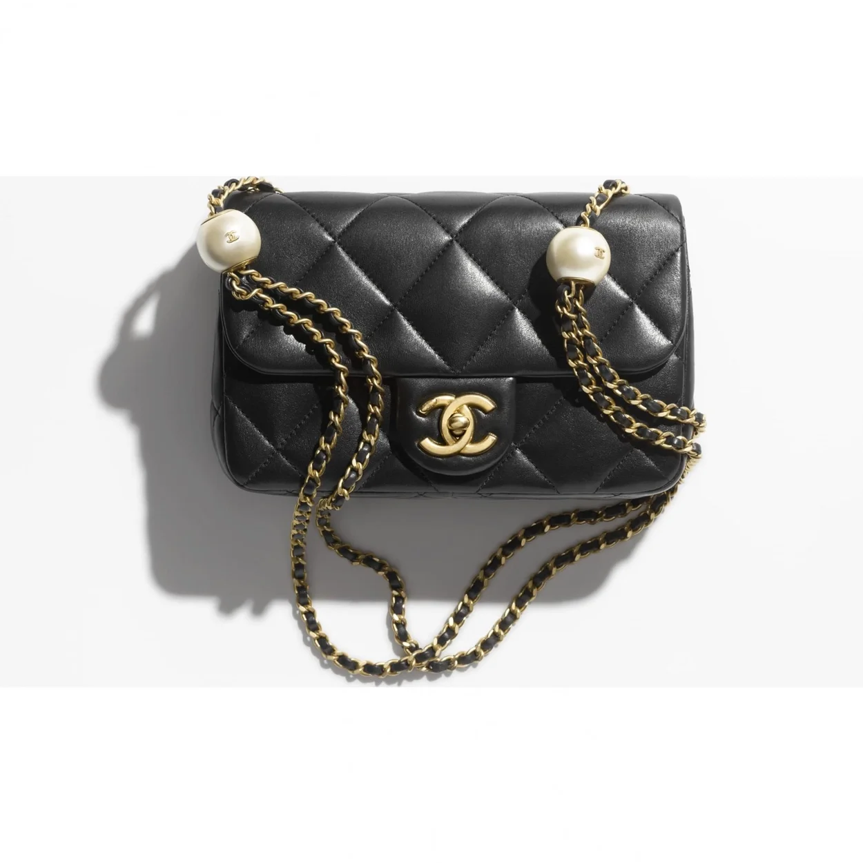 스몰 플랩백 블랙 & 골드메탈 상세