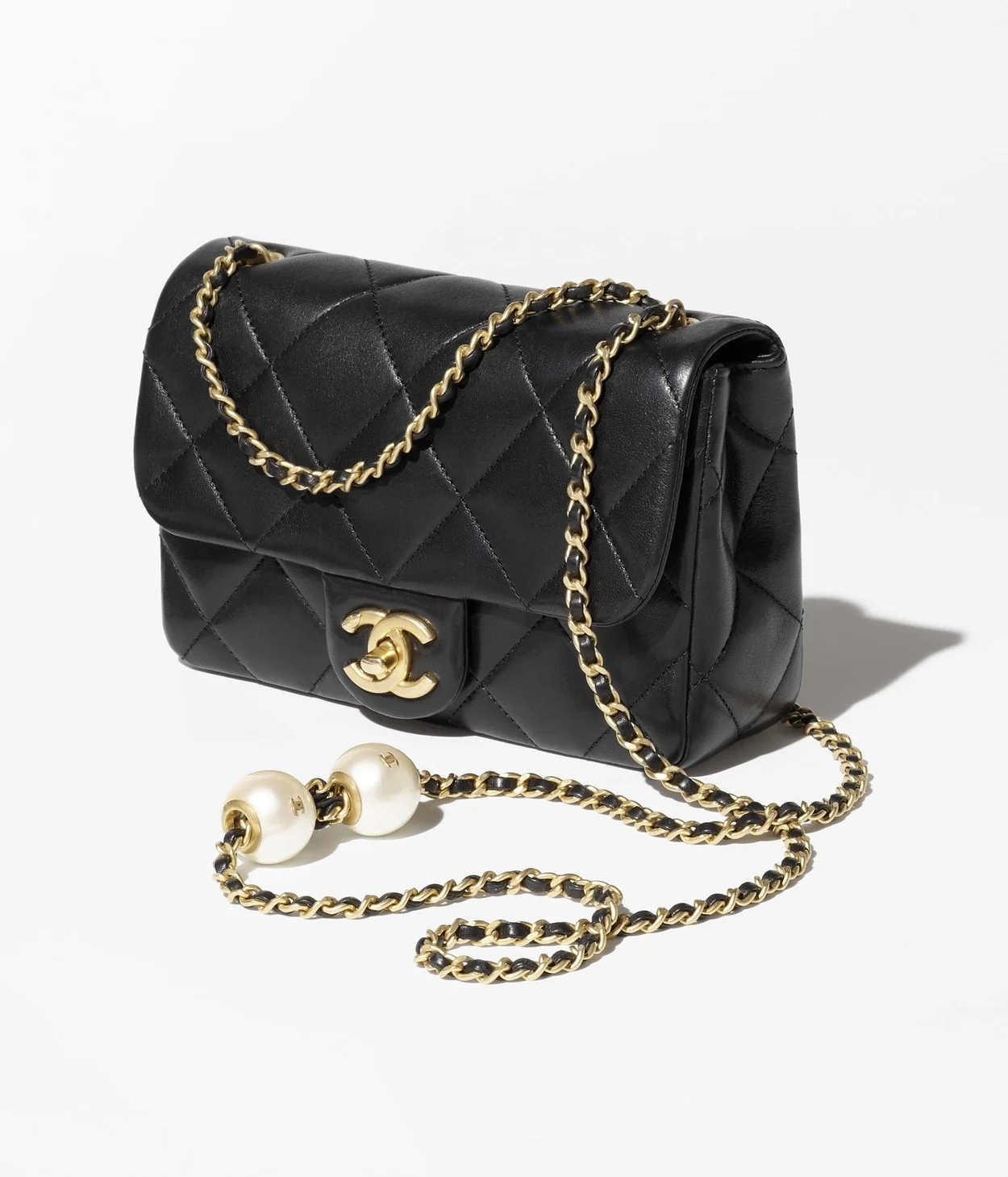 스몰 플랩백 블랙 & 골드메탈 상세