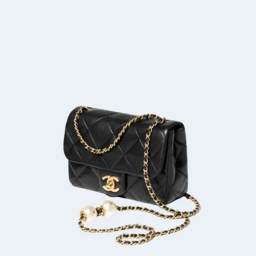 스몰 플랩백 블랙 & 골드메탈