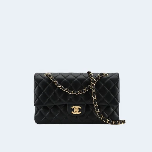 클래식 미디움 램스킨 블랙 골드  25.5cm x 15.5cm x 6.5cm