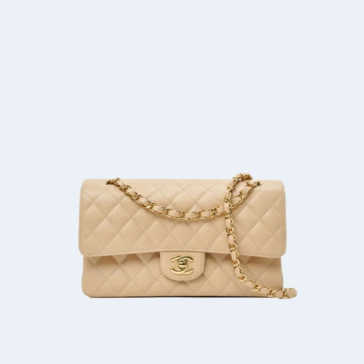 클래식 미디움 카프스킨 베이지 골드 상세