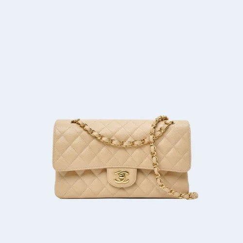 클래식 미디움 카프스킨 베이지 골드