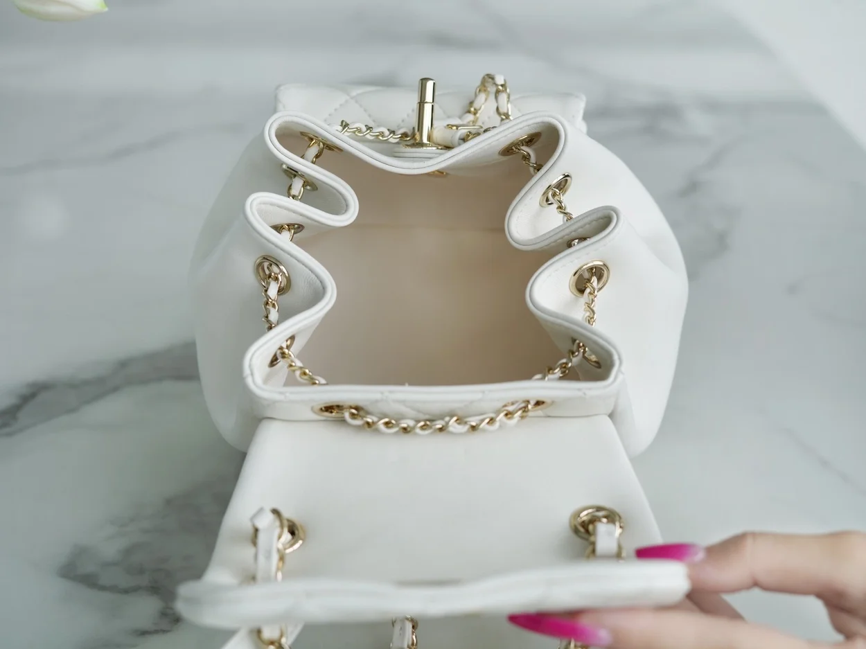 22C 듀마 백팩 스몰 샴페인 골드 상세