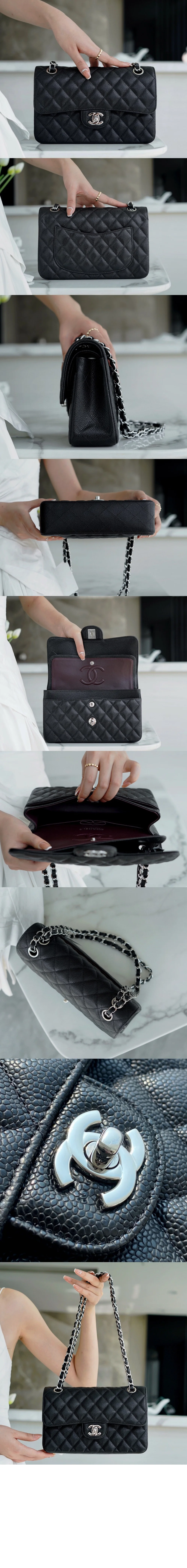 클래식백 캐비어 스몰 내부버건디 상세