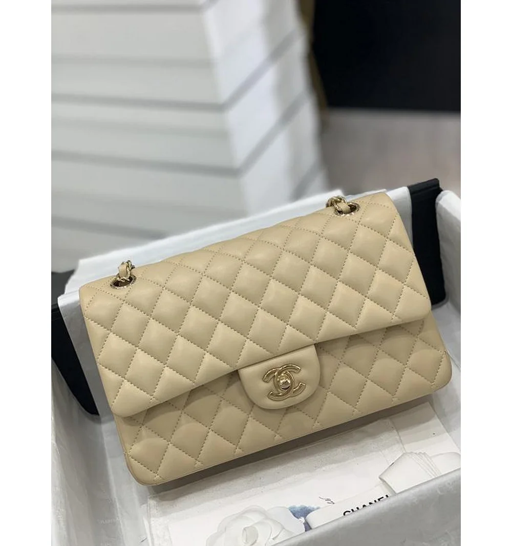 클래식백 램스킨 금장 미디움 25.5cm 상세