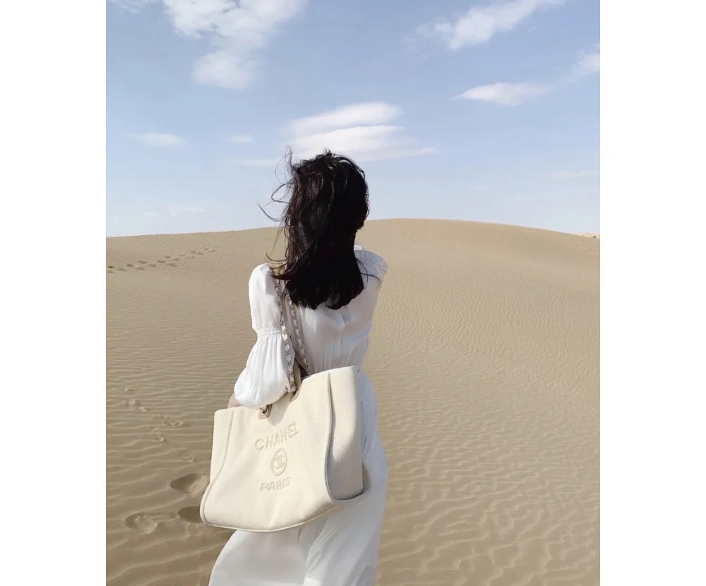 진주로고 자수 토트백 도빌백  (39cm X 31cm X 21cm) 상세