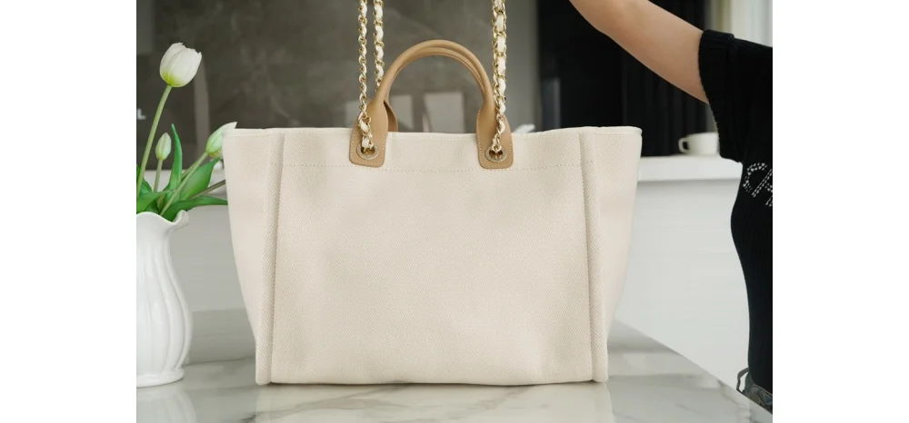 진주로고 자수 토트백 도빌백  (39cm X 31cm X 21cm) 상세