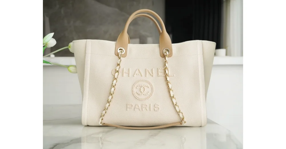 진주로고 자수 토트백 도빌백  (39cm X 31cm X 21cm) 상세