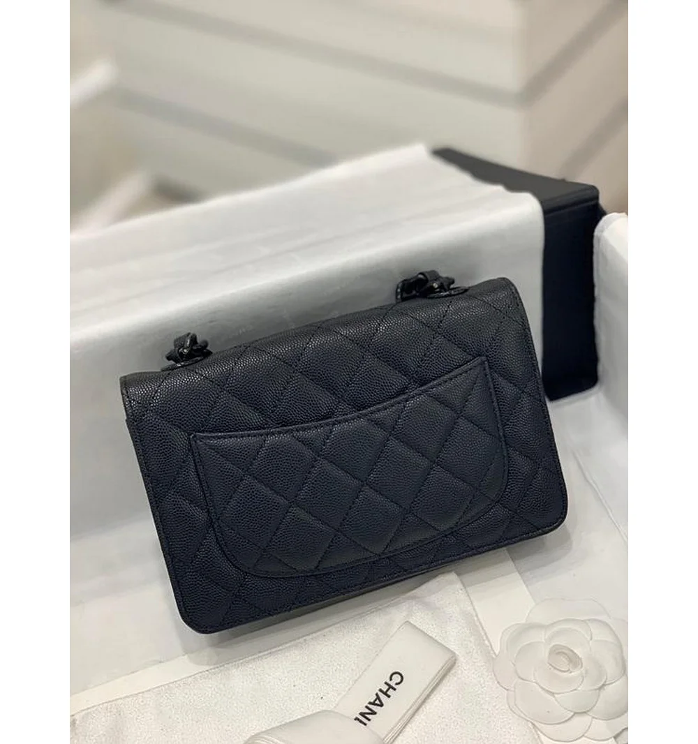 클래식 woc 블랙 코팅 버클 체인 윌릿 ( 19cm X 12cm X 3.5cm) 상세