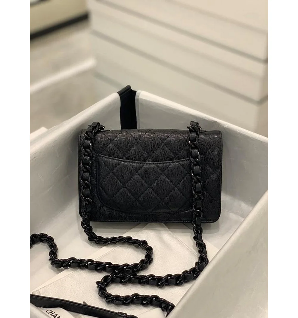 클래식 woc 블랙 코팅 버클 체인 윌릿 ( 19cm X 12cm X 3.5cm) 상세