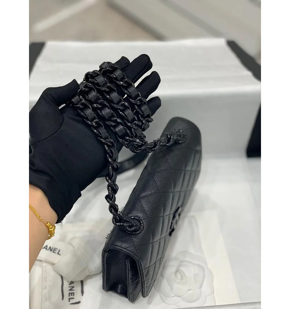 클래식 woc 블랙 코팅 버클 체인 윌릿 ( 19cm X 12cm X 3.5cm) 상세