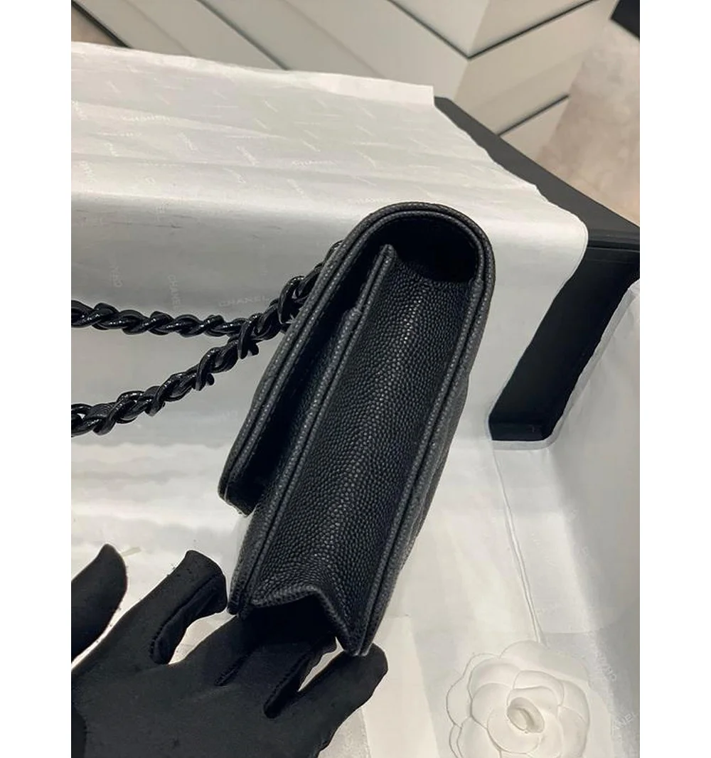 클래식 woc 블랙 코팅 버클 체인 윌릿 ( 19cm X 12cm X 3.5cm) 상세