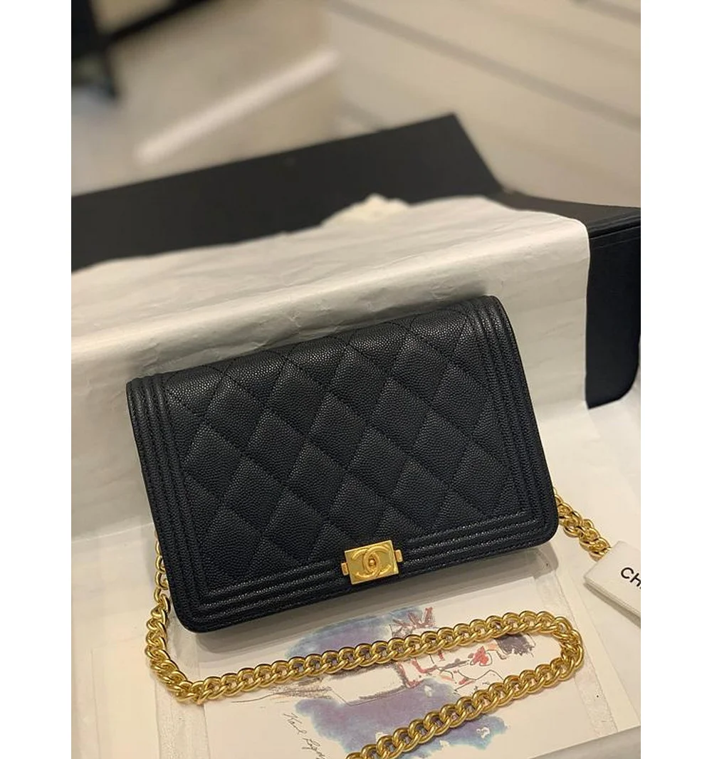 보이 플랩 woc 체인 윌릿 금장 상세