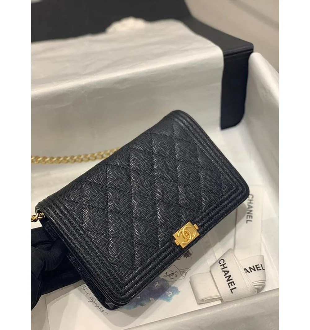 보이 플랩 woc 체인 윌릿 금장 상세