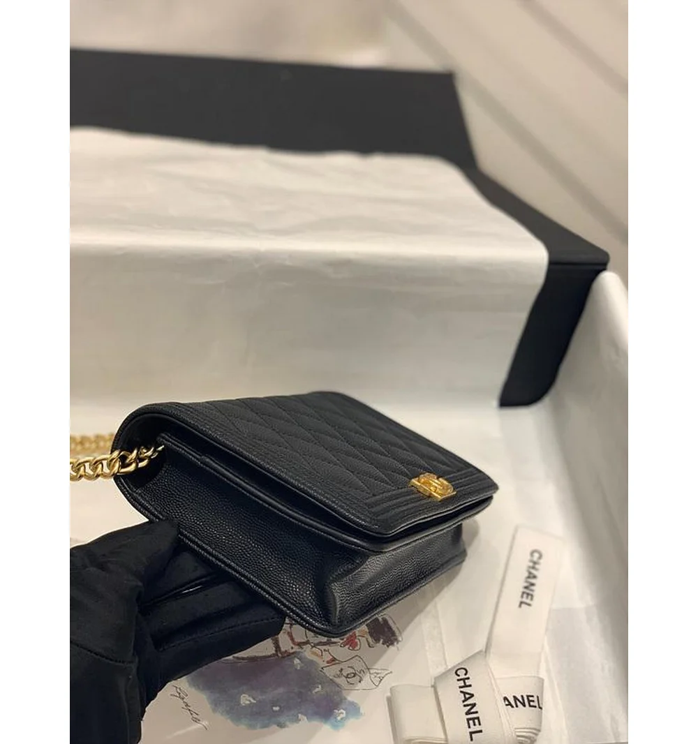 보이 플랩 woc 체인 윌릿 금장 상세