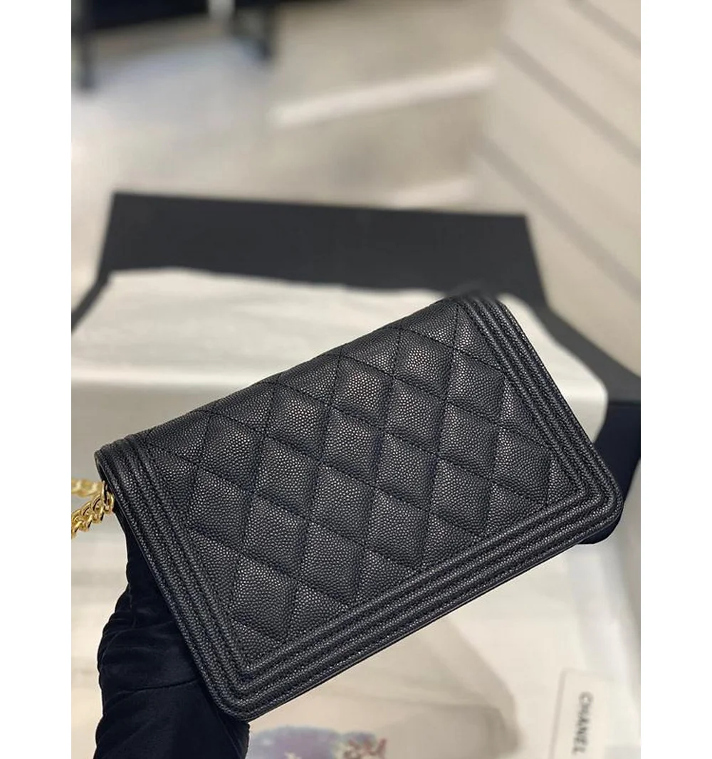 보이 플랩 woc 체인 윌릿 금장 상세