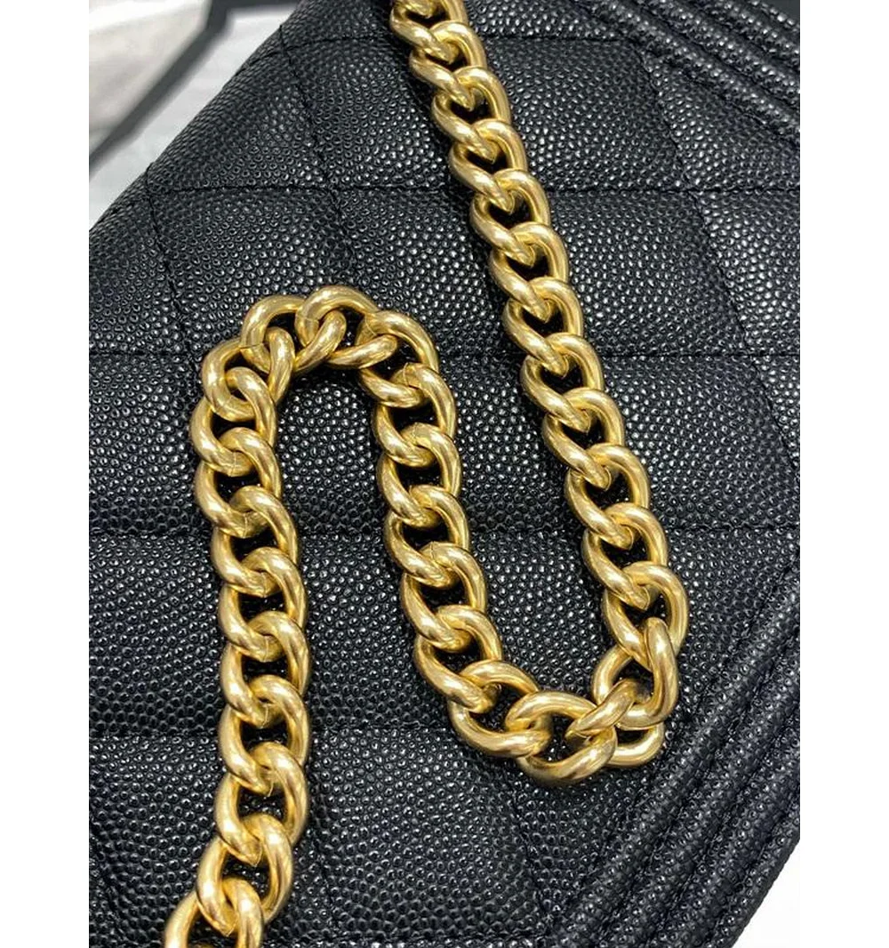 보이 플랩 woc 체인 윌릿 금장 상세