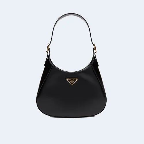 미디엄 클레오 레더 숄더백 블랙