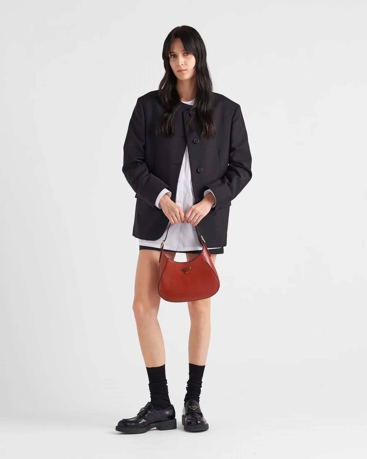 미디엄 클레오 레더 숄더백 레드 상세