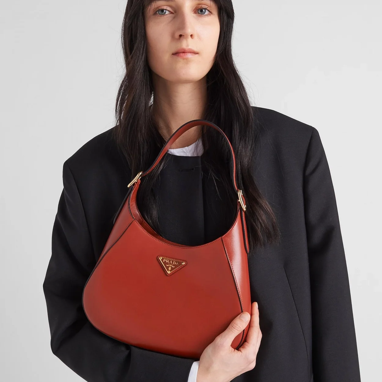 미디엄 클레오 레더 숄더백 레드 상세