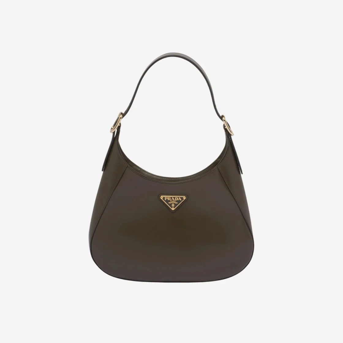 미디엄 클레오 레더 숄더백 카키 상세