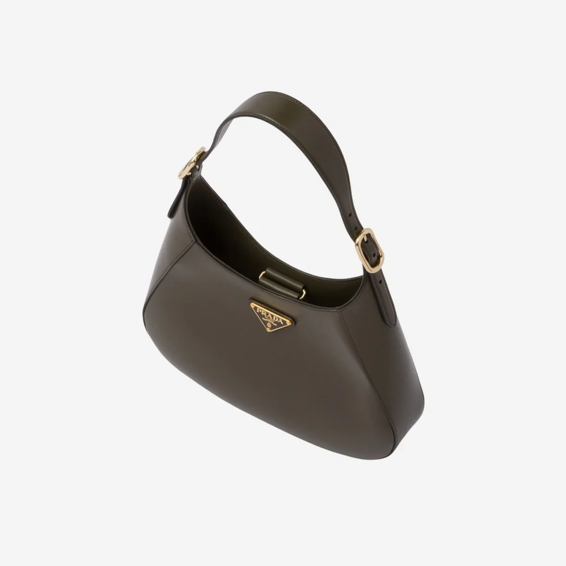 미디엄 클레오 레더 숄더백 카키 상세