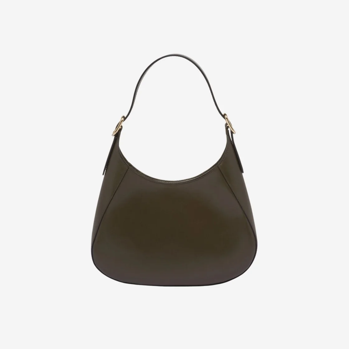 미디엄 클레오 레더 숄더백 카키 상세