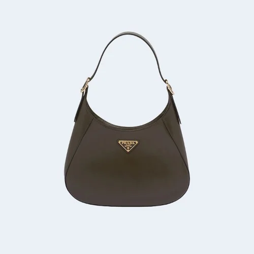 미디엄 클레오 레더 숄더백 카키