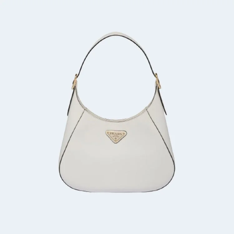 미디엄 클레오 레더 숄더백 화이트 상세