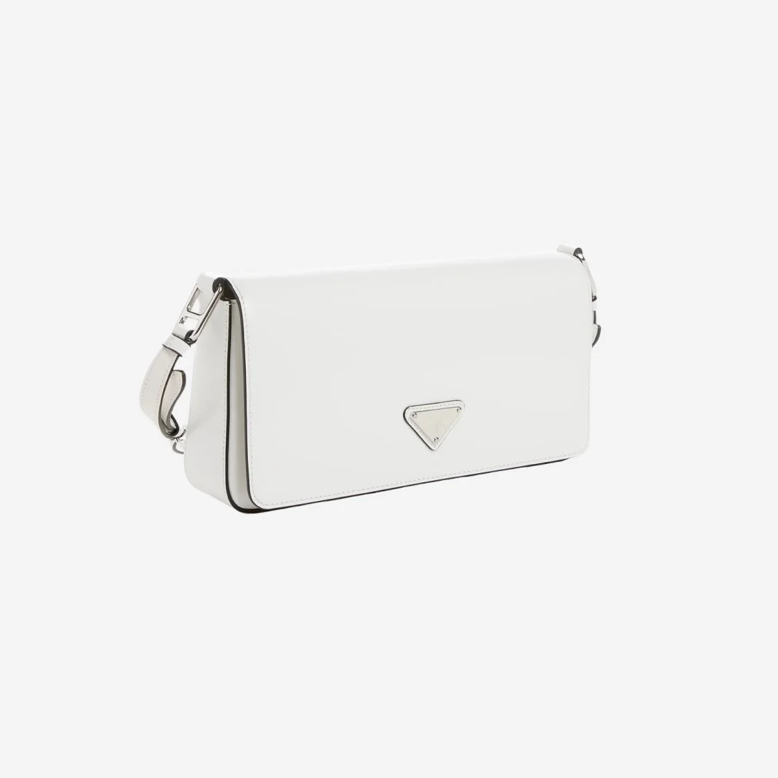 브러쉬드 레더 숄더백 화이트 상세