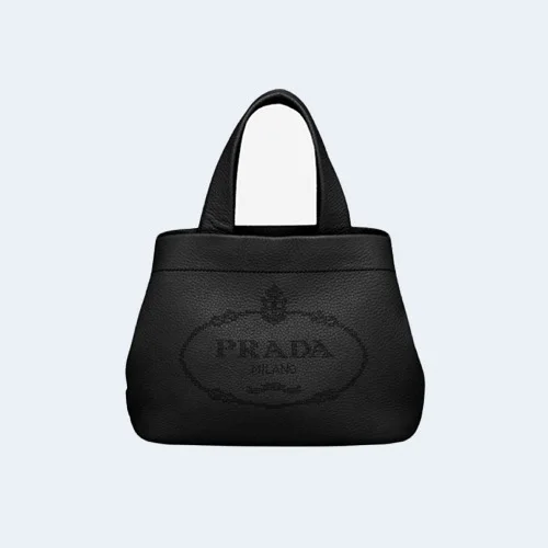 스몰 레더 토트백 블랙