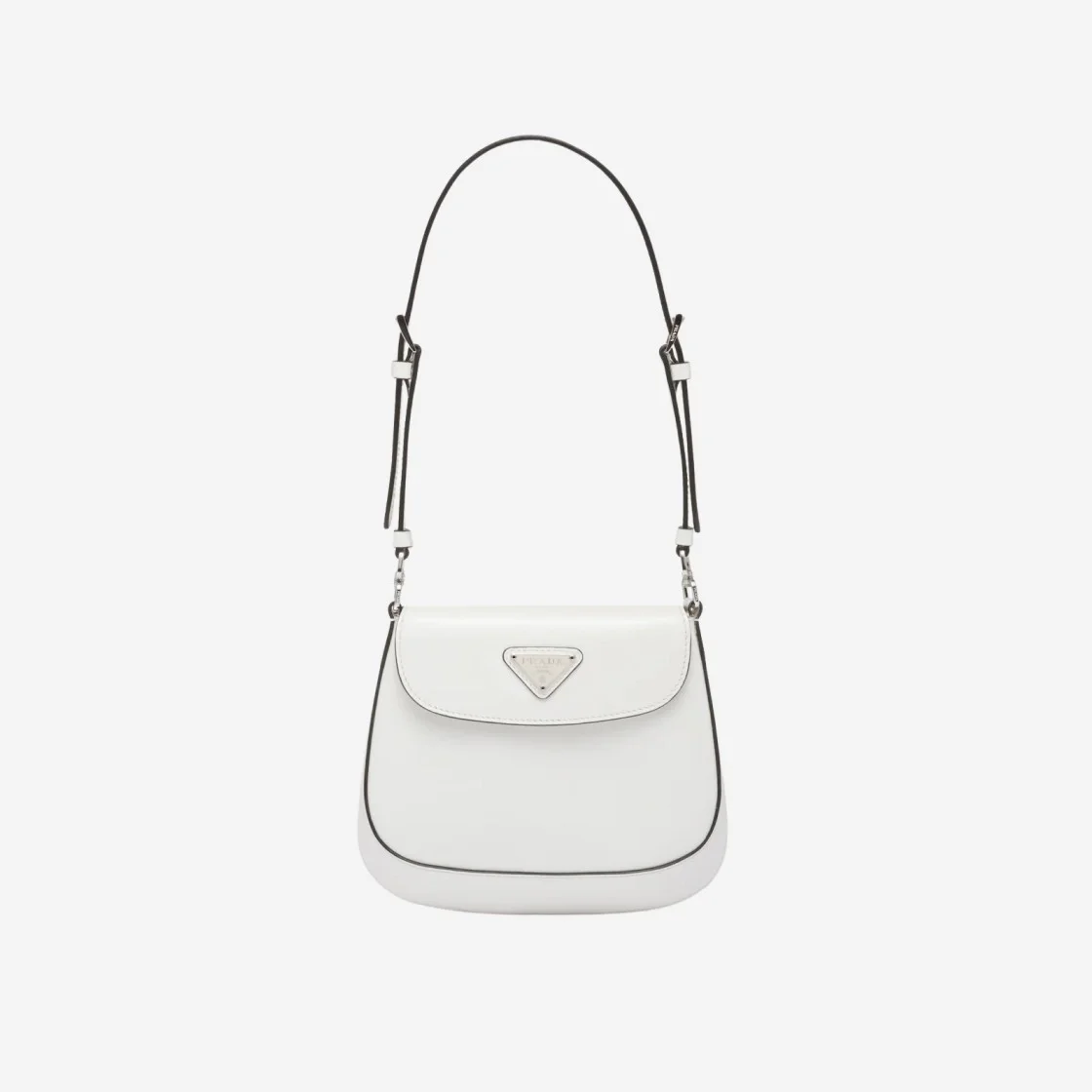 클레오 브러쉬드 레더 플랩 미니백 화이트 상세