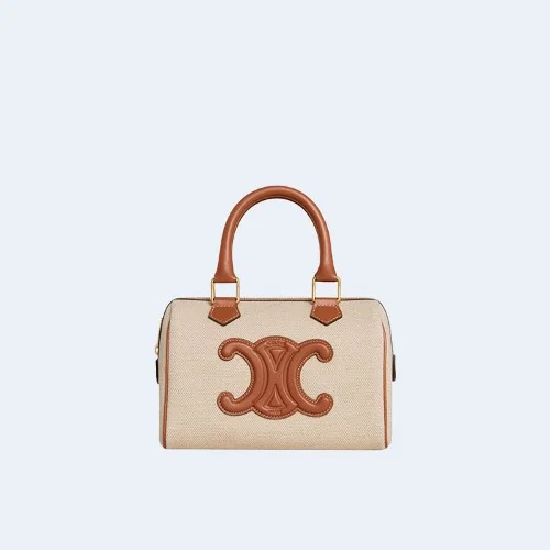 퀴르 트리옹프 스몰 보스턴 백 내추럴 탠