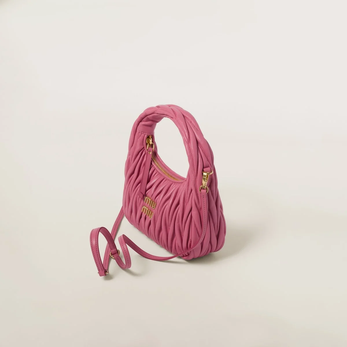 스몰 완더 마테라쎄 나파 가죽 호보백 핑크 상세