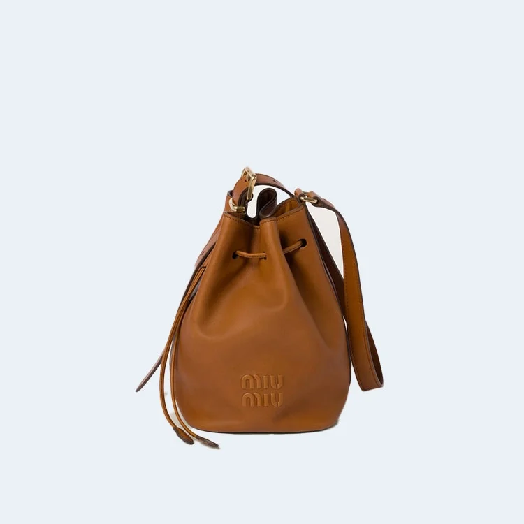 스몰 가죽 버킷백 브라운 상세
