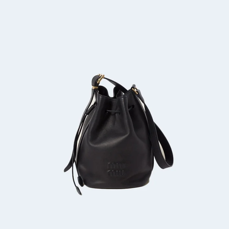 스몰 가죽 버킷백 블랙 상세