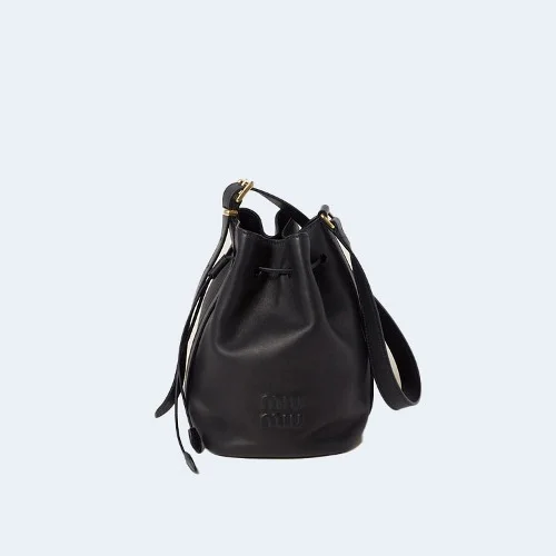 스몰 가죽 버킷백 블랙