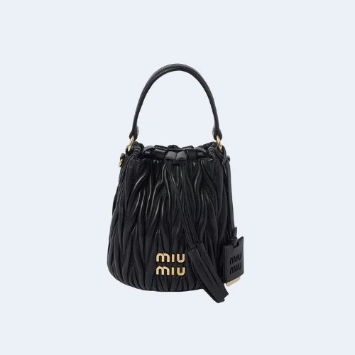 마테라쎄 나파 가죽 버킷백 블랙