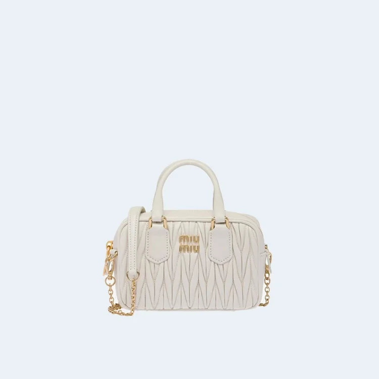 마테라쎄 나파 가죽 탑 핸들 미니백 화이트 상세