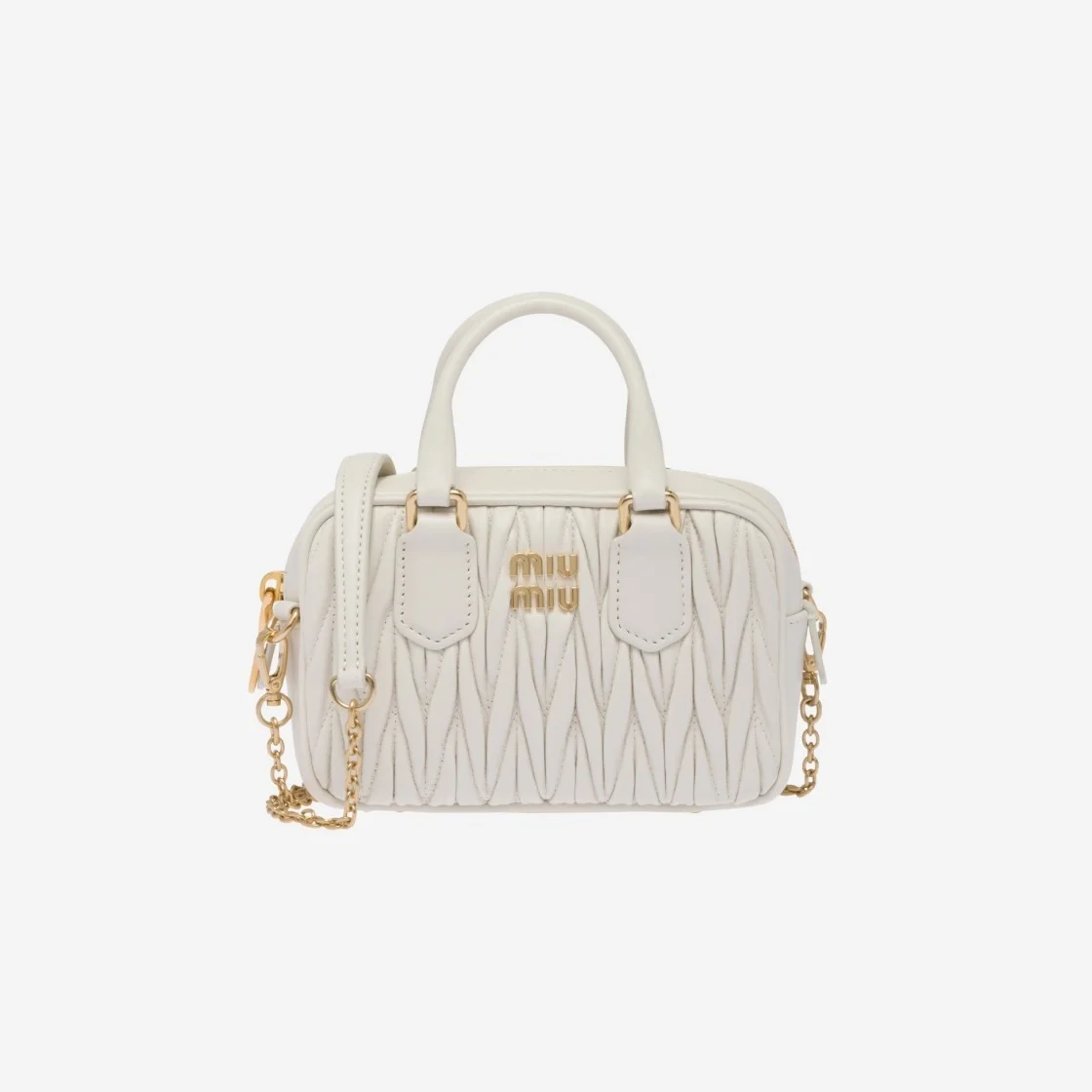 마테라쎄 나파 가죽 탑 핸들 미니백 화이트 상세