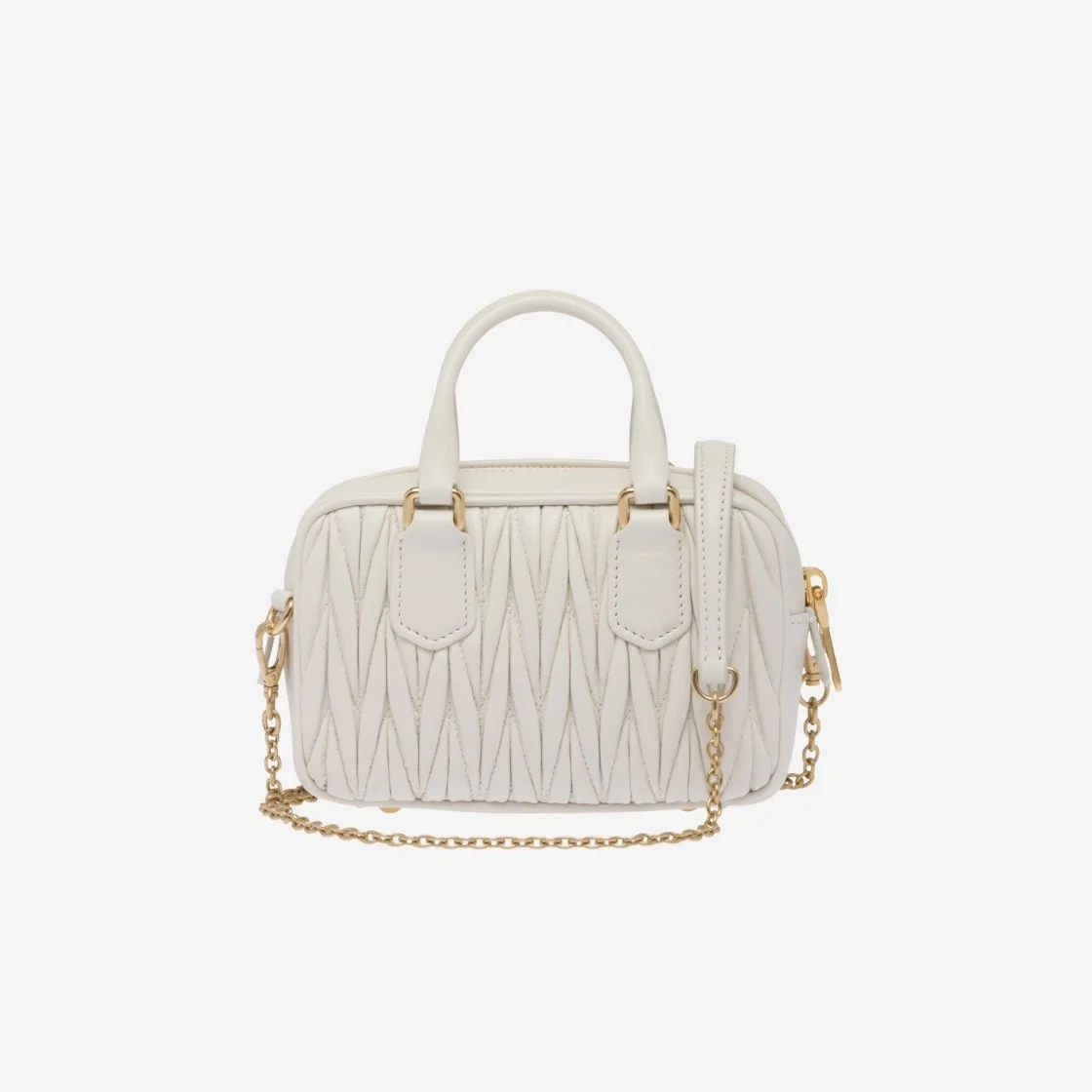 마테라쎄 나파 가죽 탑 핸들 미니백 화이트 상세