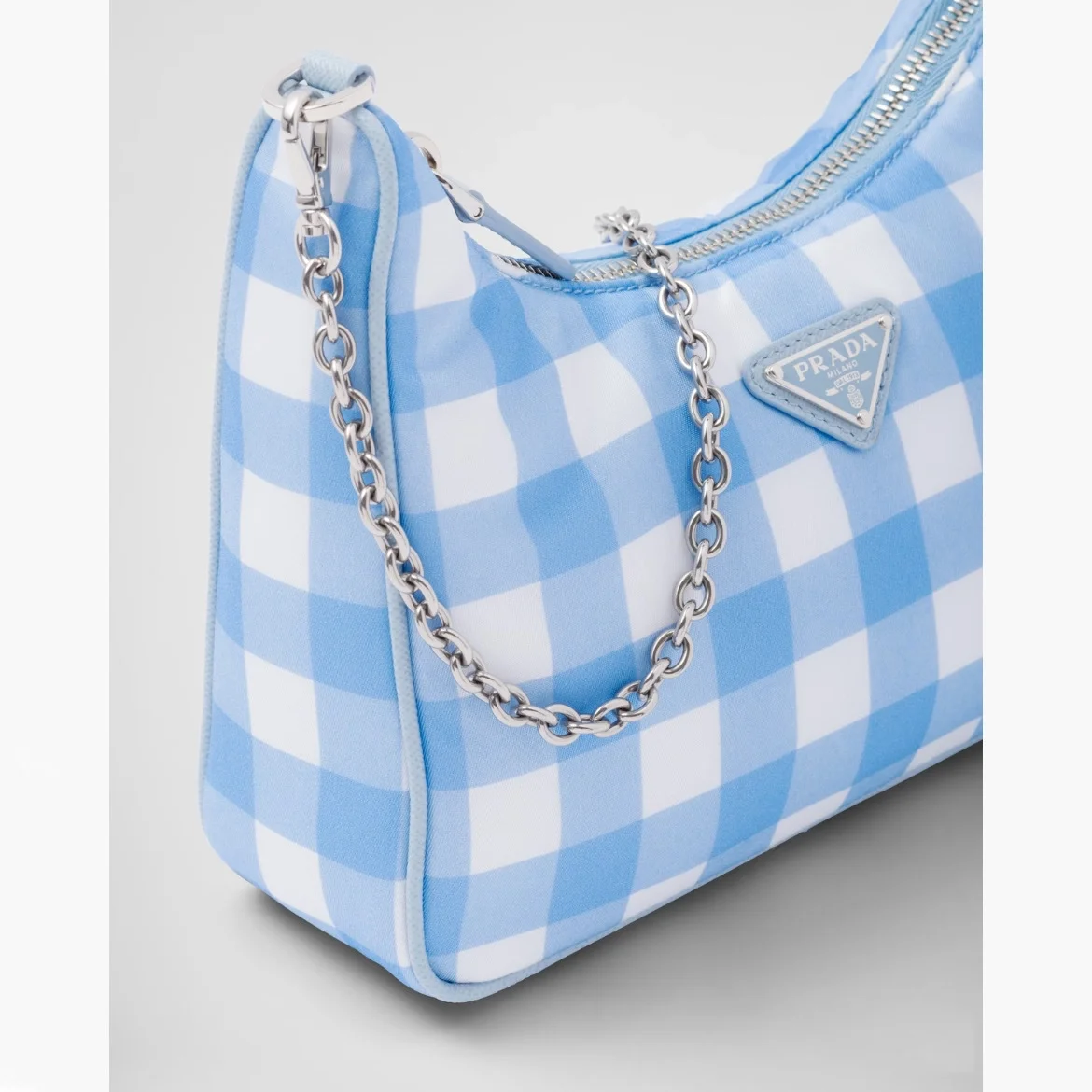 리에디션 2005 리나일론 체크 숄더백 라이트블루 상세