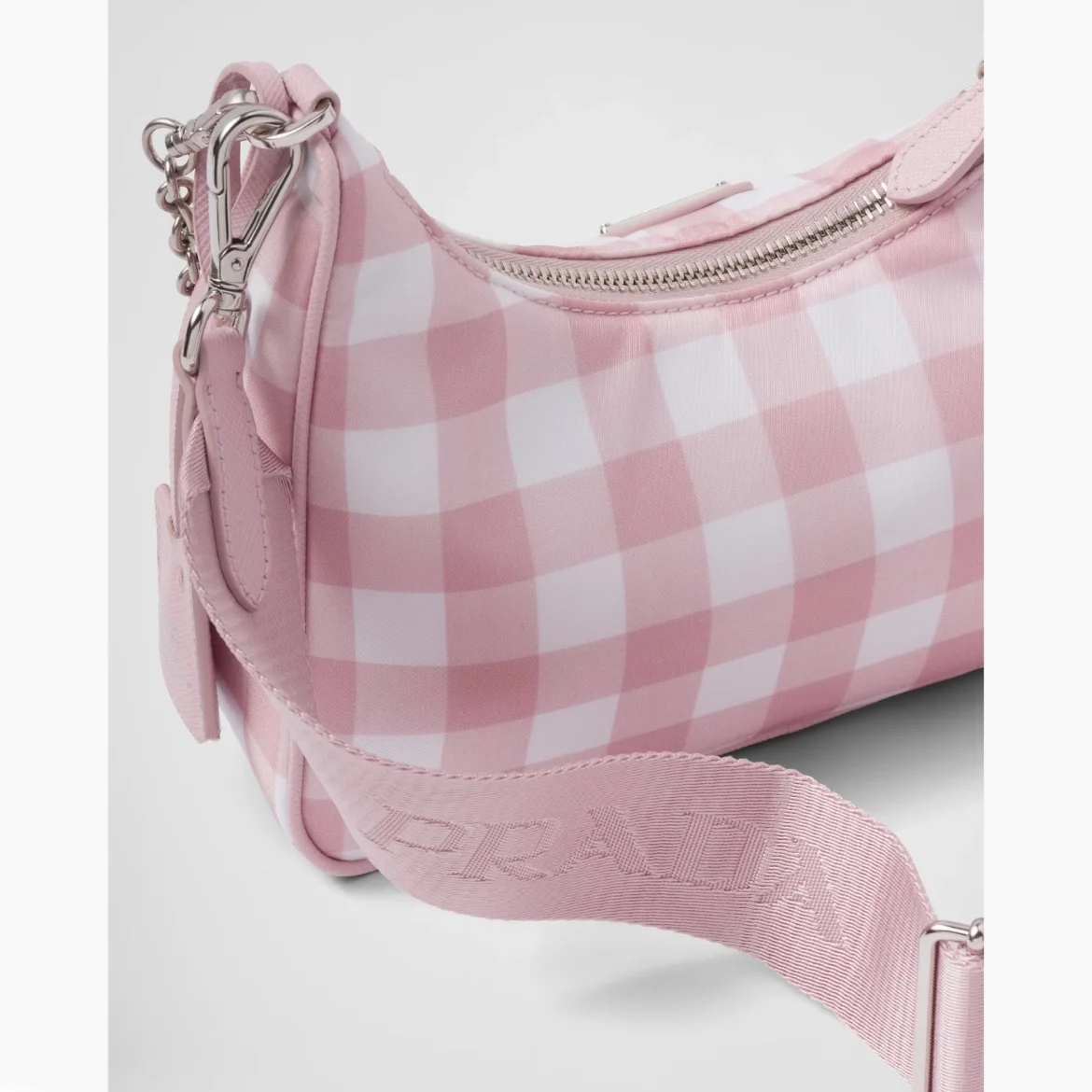 리에디션 2005 리나일론 체크 숄더백 핑크 상세