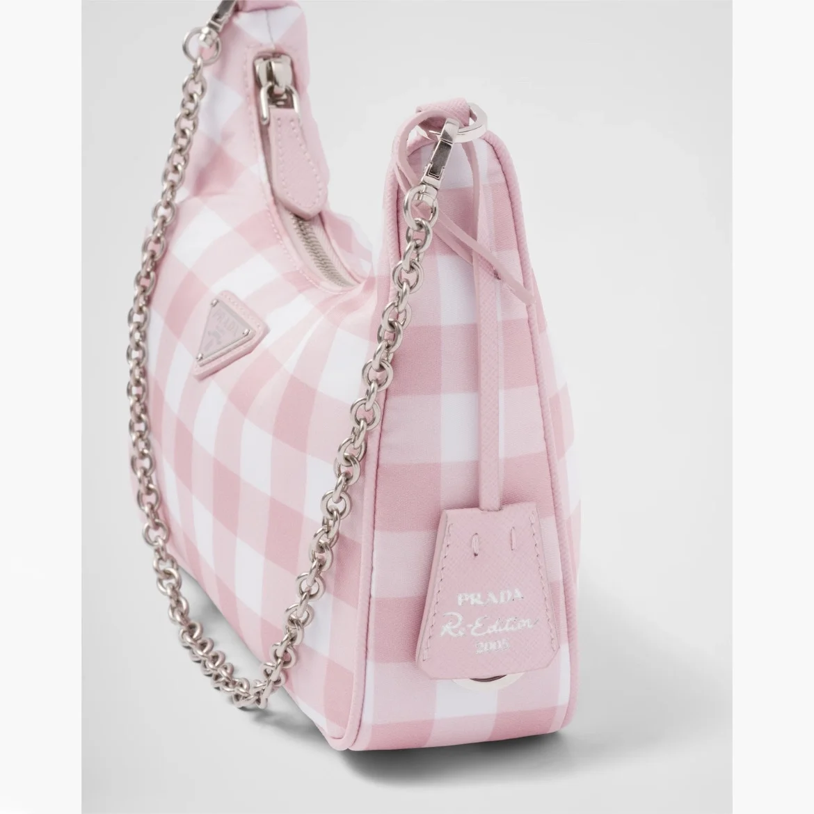 리에디션 2005 리나일론 체크 숄더백 핑크 상세