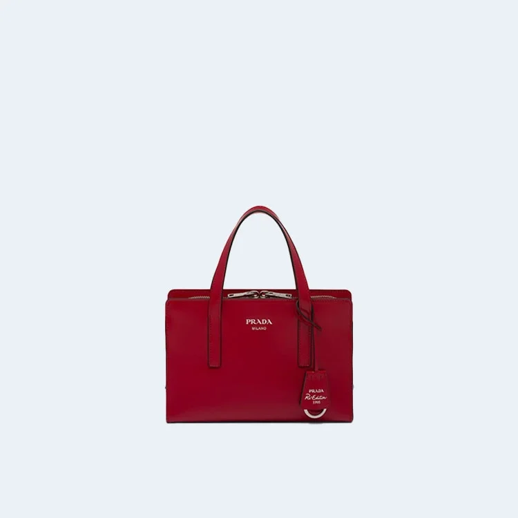 리에디션 1995 브러쉬드 레더 미니 핸드백 레드 상세