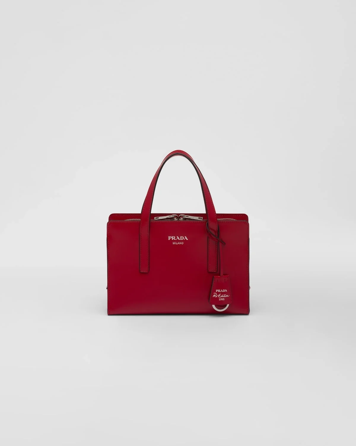 리에디션 1995 브러쉬드 레더 미니 핸드백 레드 상세