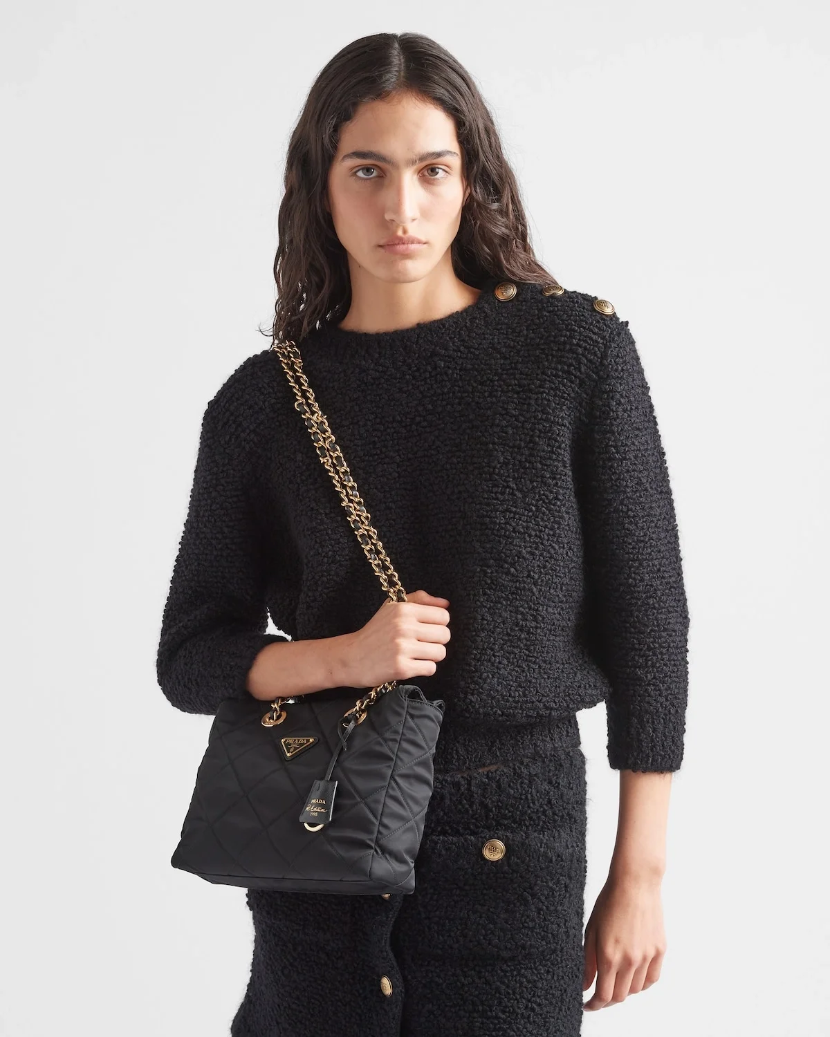 리에디션 1995 리나일론 체인 토트백 블랙 상세